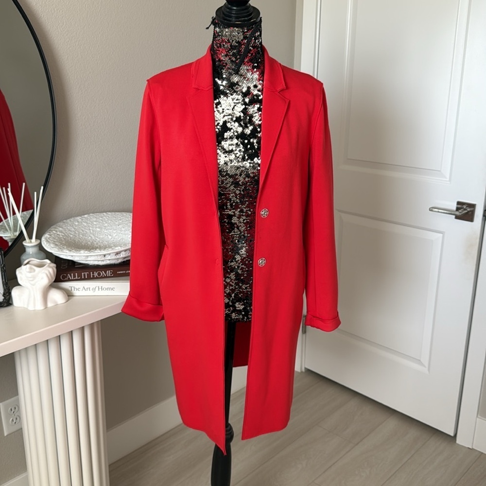 Carolina Belle Vibrant Red Blazer\Trench
